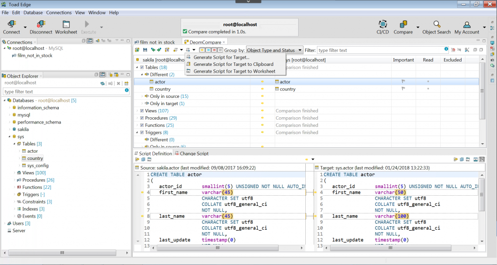 Toad MySQL: vea todos los productos TOAD para la plataforma MySQL
